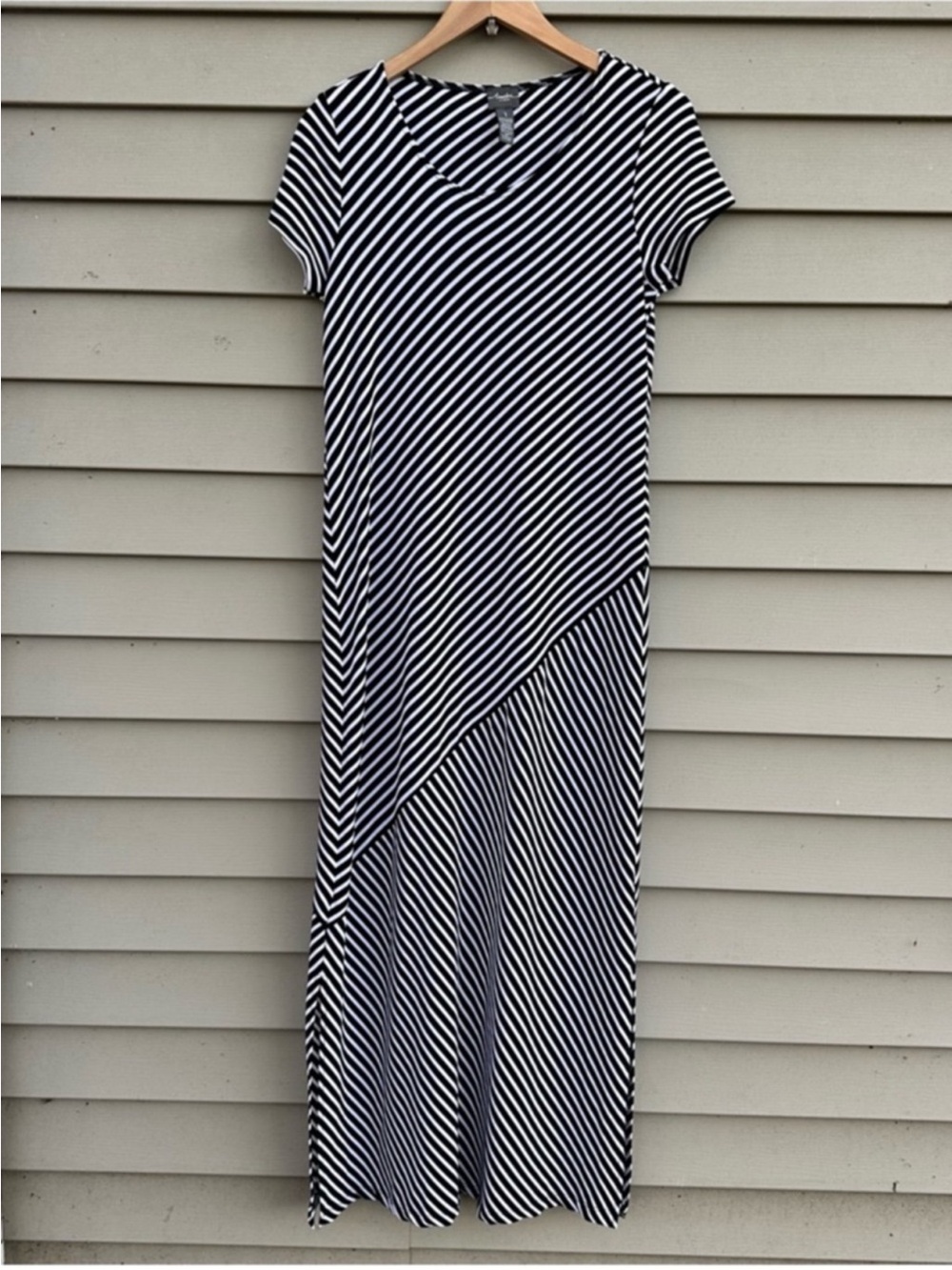 black white striped dress Travelers by Chicos